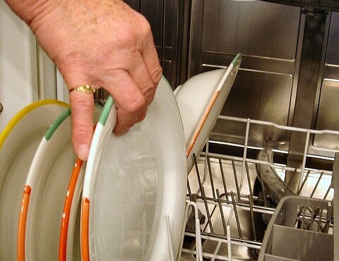 blender bottle in a dishwasher